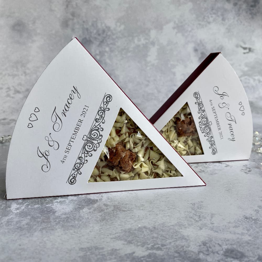 Regal Silver Personalised Chocolate Pizza Wedding Favours